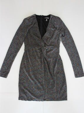 Bloomingdale's Shimmery Multicolor Long Sleeve Mini Dress